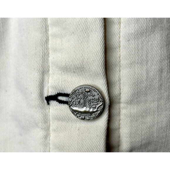 McGuire Ivory Distressed Trucker Jacket cropped stretch denim - Picture 7 of 12